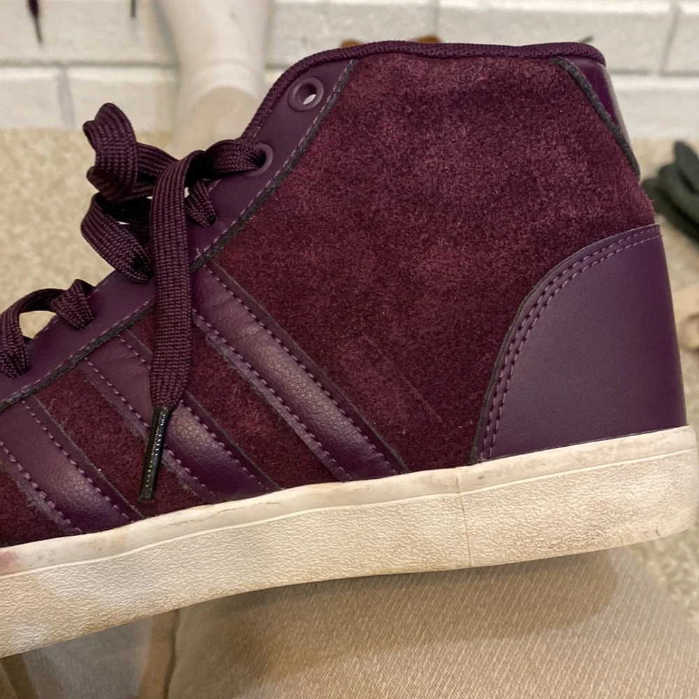 Purple Adidas neo ankle suede shoes - Picture 4 of 12